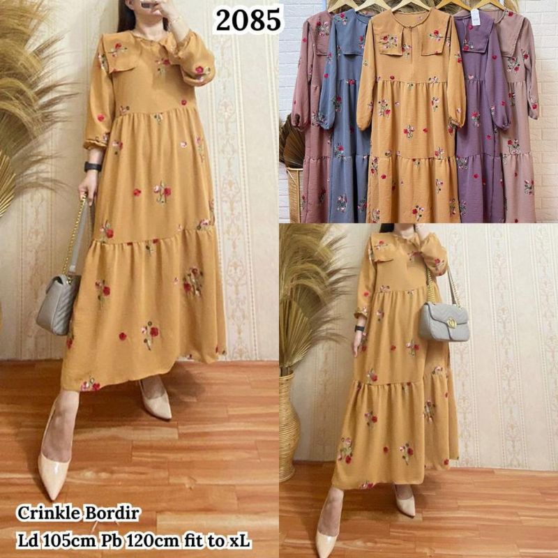 Midi Dress Crinkle Sulam by Felior