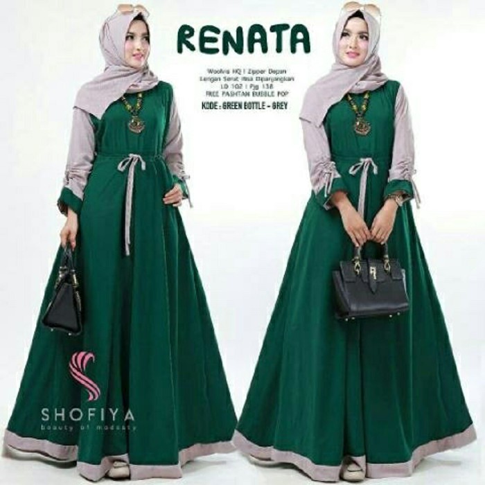 Dress Muslim Coupe Wanita - BHJ 0192 - Original Gareu Fashion