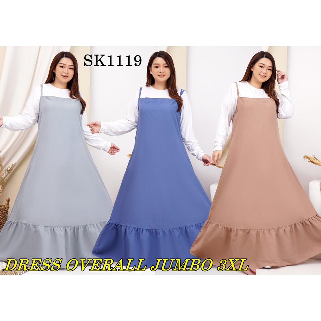 JUNE OVERALL JUMBO/LONG DRESS JUMBO/DRESS JUMBO KEKINIAN MUAT SAMPAI XXXL/PROMO