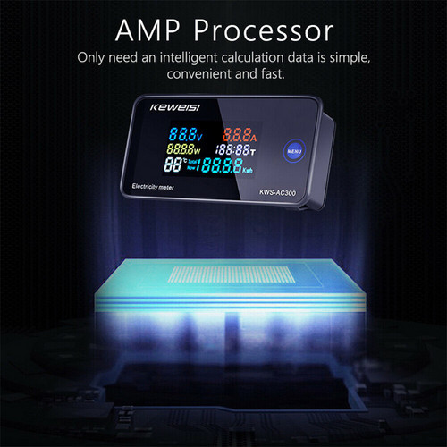 6 In 1 KWS-AC300 Trafo built-in Digital Voltmeter Current Power Temperature Energy Layar Lcd Warna Tegangan AC 50-300V Untuk Alat Elektronik