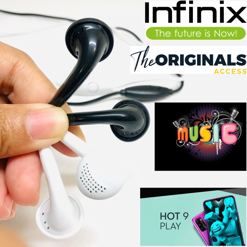 Headset Infinix Original Mega Bass Jack 3.5mm EARPHONE INFINIX HOT 10 PLAY SULTAN