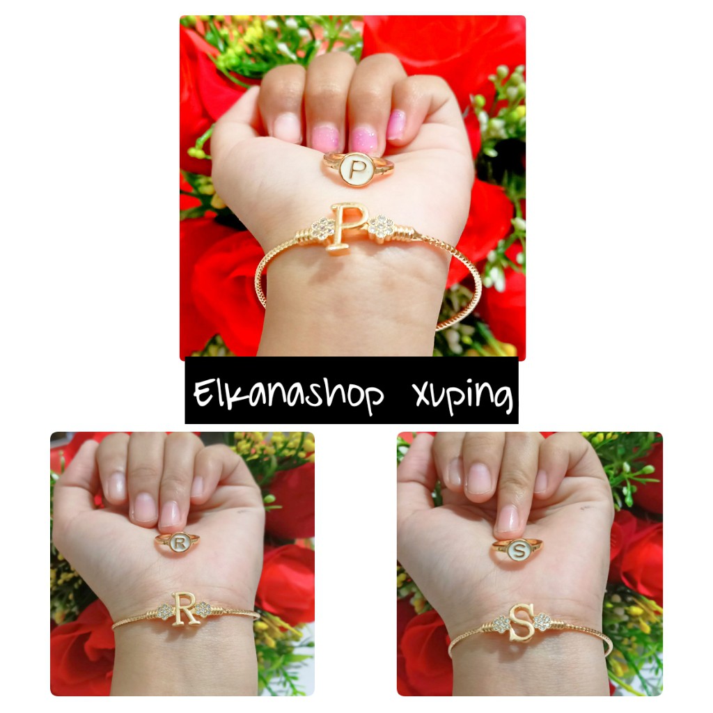 Gelang anak Huruf A-Z Free Cincin .chat pilih huruf C0D