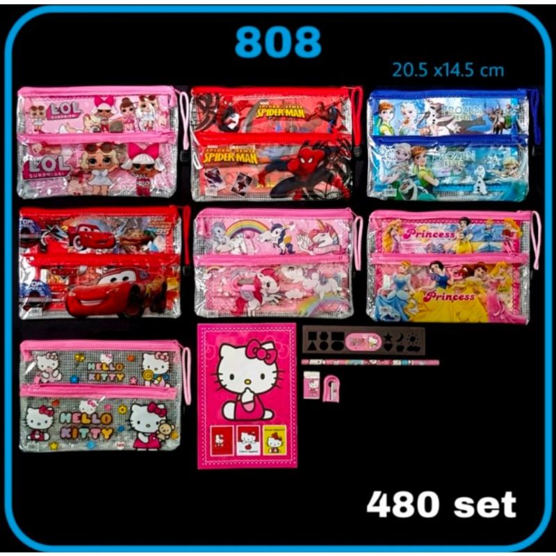 

Paket Alat Tulis Set 6in1 Pouch Motif Karakter - 808