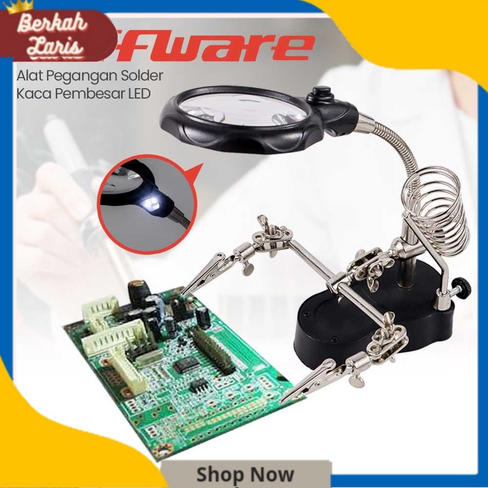 

Taffware Alat Pegangan Solder Helping Hand Kaca Pembesar LED - TE-801 Berkah Laris