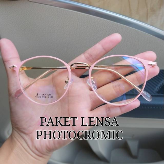 PAKET FRAME + LENSA PHOTOCAROMI | KACAMATA MINUS | KACA MATA ANTI RADIASI | KACAMATA WANITA 1326