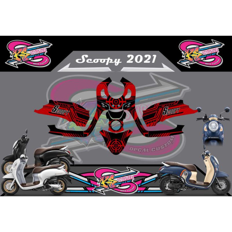 STICKER DECAL NEW SCOOPY 2021 BLACK RED