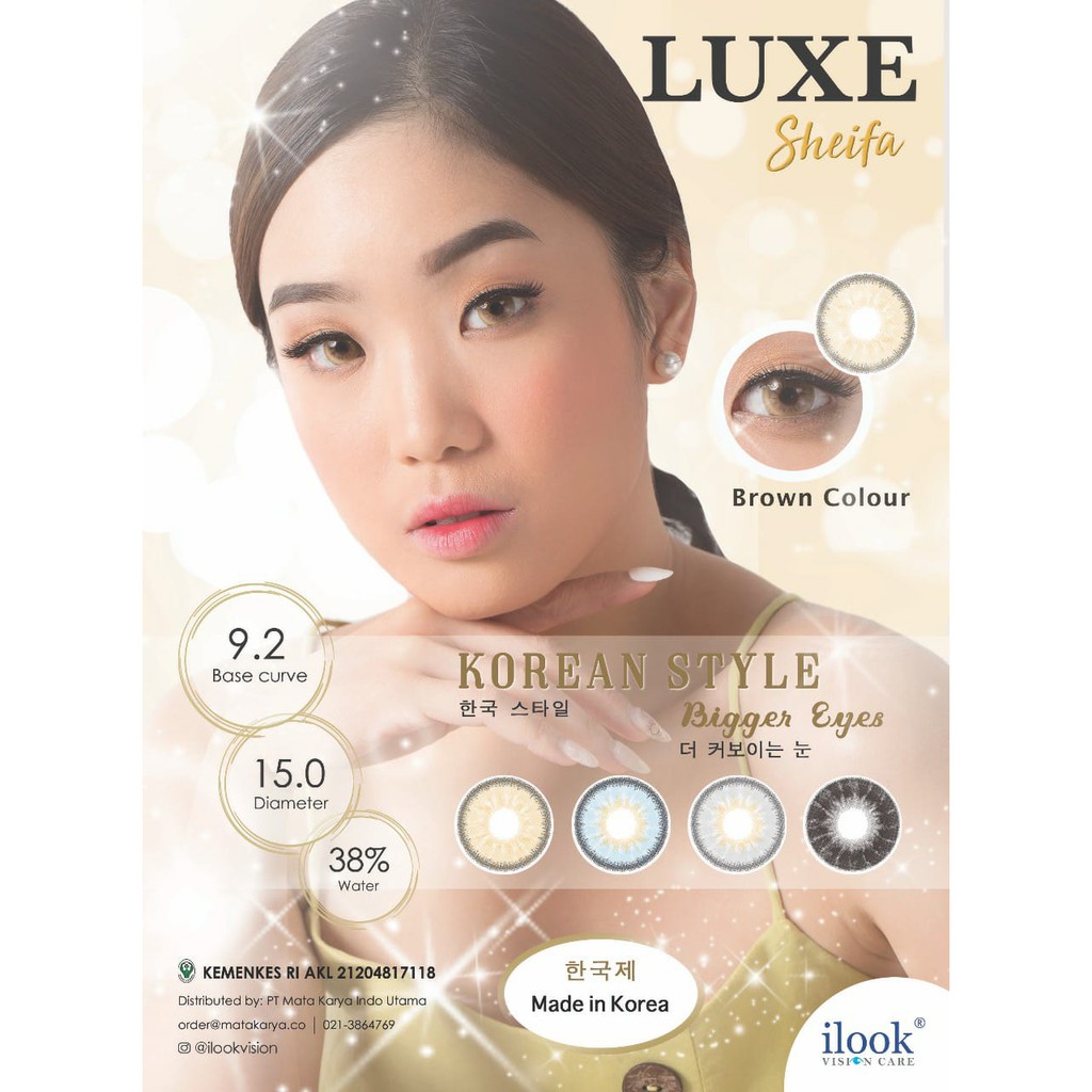 Softlens LUXE SHEIFA DIA 15.00mm Big Eyes 15mm / Soflens Softlen untuk mata normal/Lensa  Kontak/BS