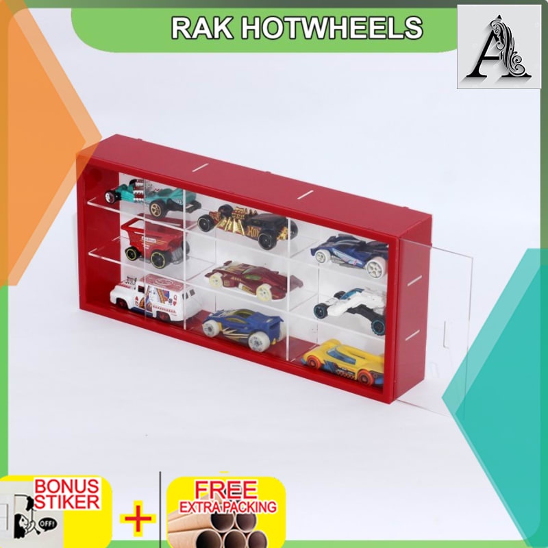

Promo Rak Rack Hotwheels 1:64 Isi 9 Slim Fit Edition - Merah