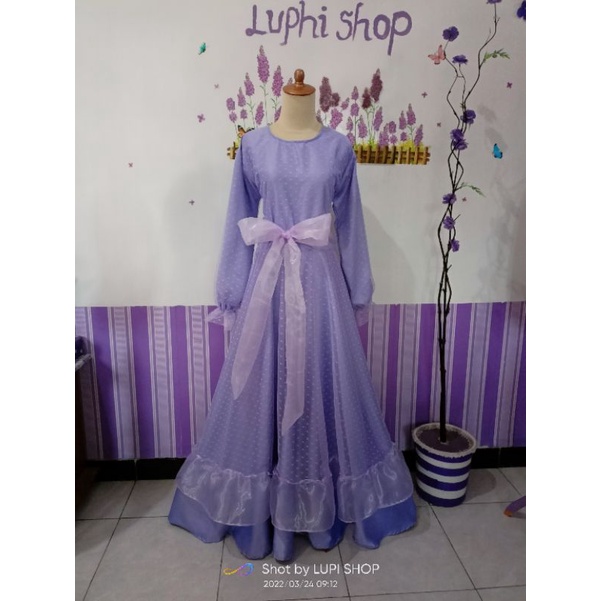 gamis mewah ungu lilac