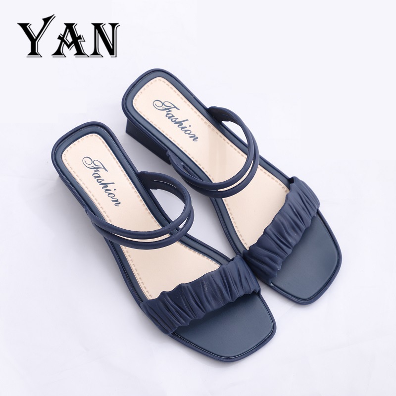 YAN Sendal Wanita Heels Wanita Kasual Sandal Wanita Sandal Hak 5cm