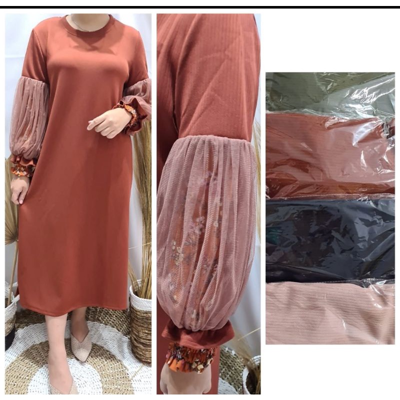 Tunik cavel tangan balon ,Original by CAVEL