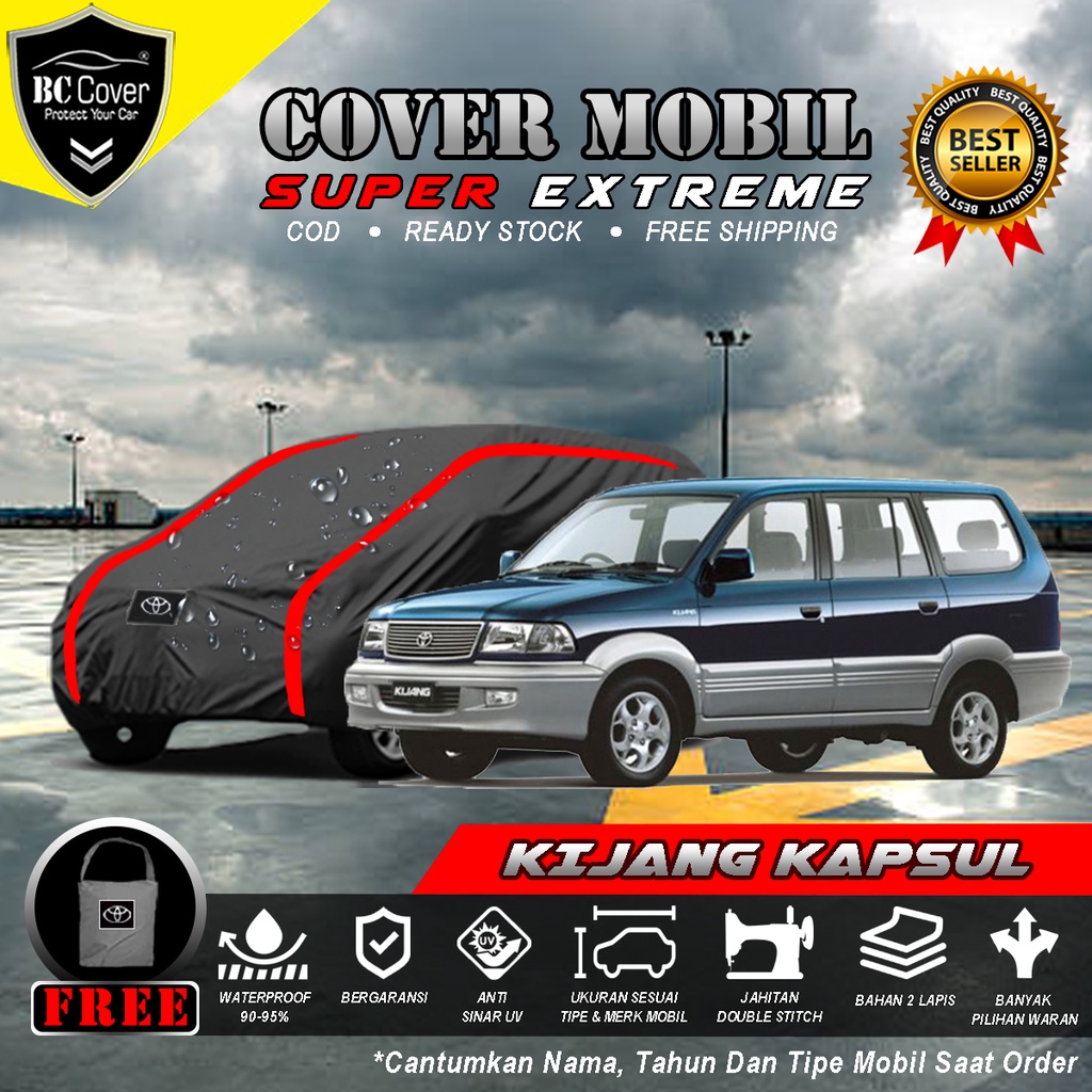 Body Cover Mobil Kijang Kapsul Outdoor Waterproof / Sarung Mobil Kijang Kapsul LGX LSX SSX KRISTA Waterproof / Selimut Tutup Mantol Kerudung Mantel Penutup Mobil Toyota Kijang Kapsul Waterproof Outdoor Anti Air