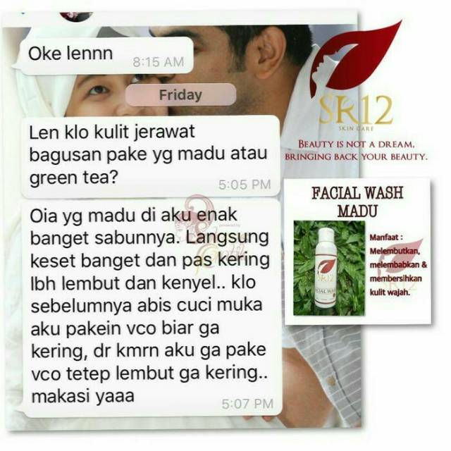 Pembersih wajah facial wash madu 250ml SR12 BPOM ORIGINAL