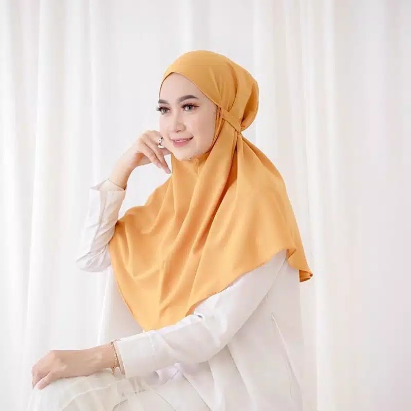 Hijab Bergo Maryam tali nonpet bahan diamond