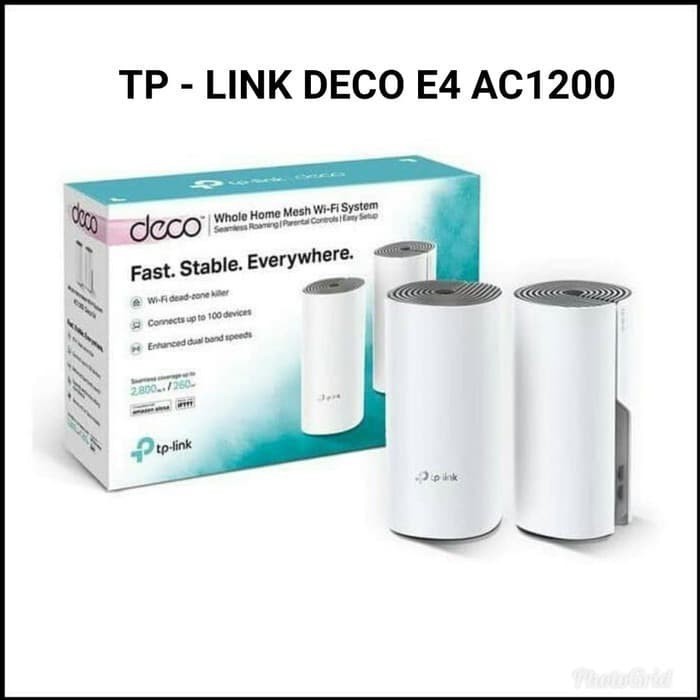 TP-Link Deco E4 AC1200 Whole Home Mesh Wi-Fi System DECOE4 TPLink - 2