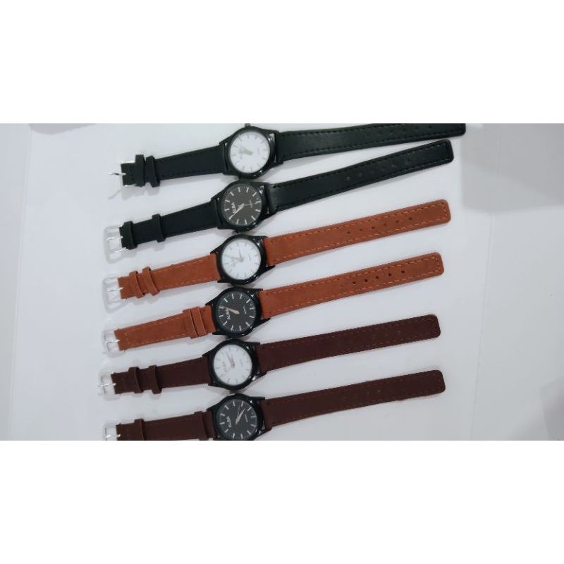 Terima Cod)Jam Tangan Pria Alba  Strap Kulit (Dikirim Dari Jakarta)