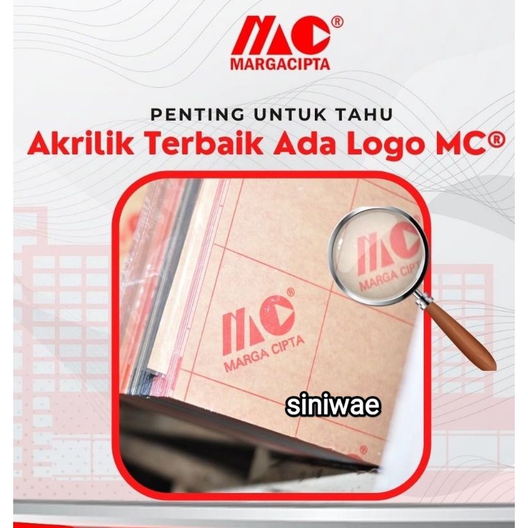 Frame Foto Akrilik A4 Acrylic Photo Table Top Bingkai Photo Stand Penyangga Kaki Metal Stainless Merk MC Marga Cipta