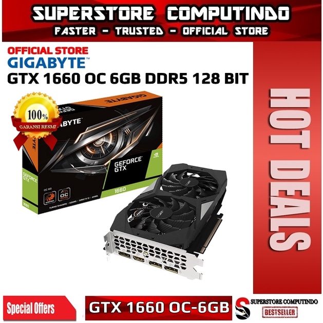 VGA Gigabyte GTX 1660 OC /GTX1660 OC 6GB DDR5 -GV-N1660OC-6GD