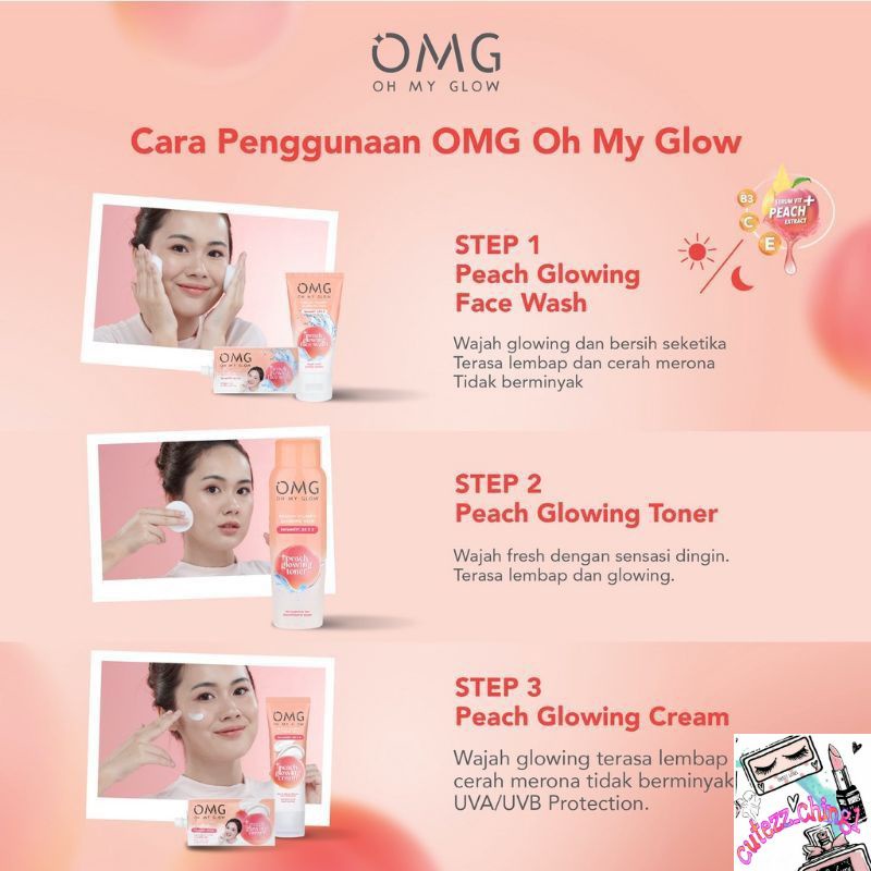 ☃Cutezz_Ching1☃OMG Oh My Glow Peach Glowing Face Wash 9 gr (Sachet)