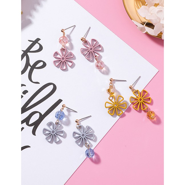 LRC Anting Tusuk Fashion Flower Shape Decorated Earrings Z