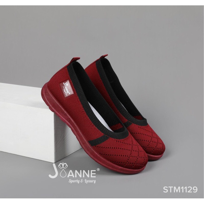 [ORIGINAL] JOANNE FlyKnit Flat Shoes Sepatu Wanita #STM1129-MAROON