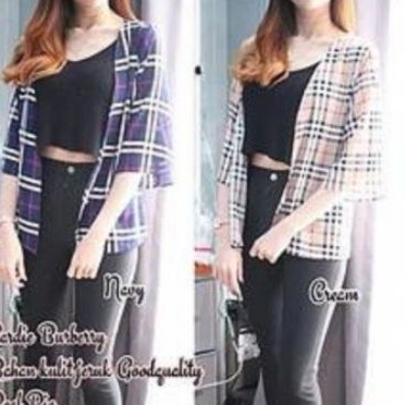 Cardie Burberry BC Cardigan Wanita Baju anak muda style cewek Korea baju Kekinian Cardigan tren baru