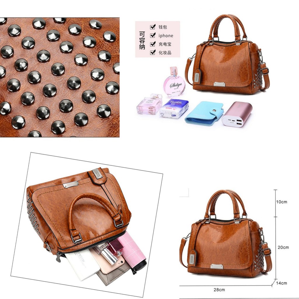 TAS SELEMPANG WANITA KULIT PREMIUM COKLAT TA353B7 SHIGATA IMPORT KOREA BRANDED BAG MURAH BATAM CEWEK