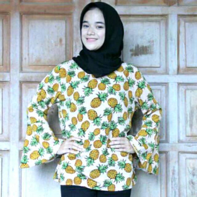 Baju tunik motif nanas