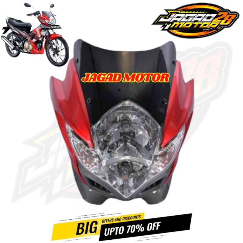 Batok Depan Satria Fu Barong 2011 2012 2013 Merah / Batok Kepala Depan Set Lampu Satria Fu Barong 2011 2012 2013 Merah / Lampu Depan Assy Satria Fu Barong 2011 2012 2013 Merah / Batok Reflektor Kepala Depan Suzuki Satria Fu 150 Barong Full Set Merah