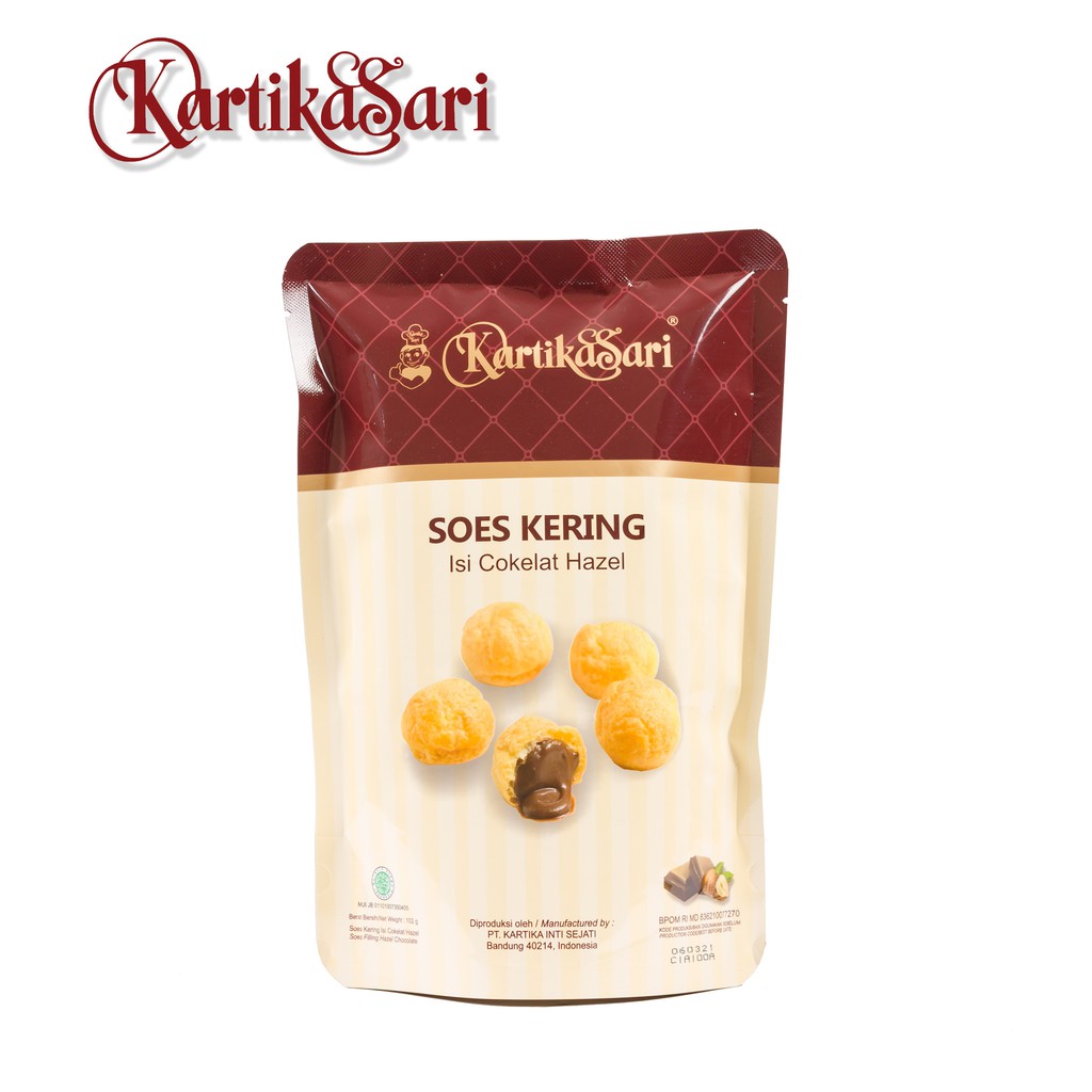 

Soes Kering Isi Coklat Hazel Kartika Sari Oleh-Oleh Bandung / Snack Camilan Manis Enak Renyah 102 gr