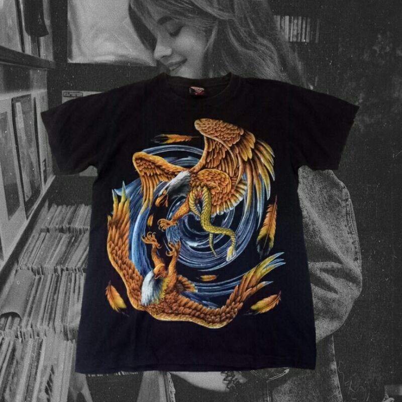 Kaos Vintage Rock Eagle elang second original
