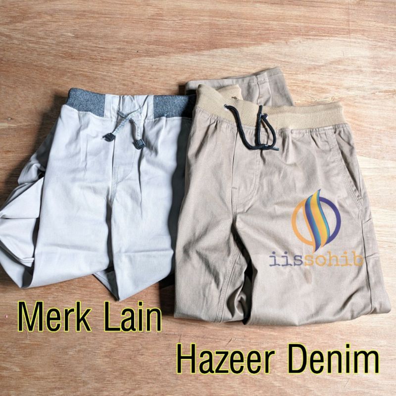 CELANA CHINOS COWOK PANJANG JUMBO KARET PINGGANG RIP KOLOR | BIG SIZE ORIGINAL PREMIUM HAZER DENIM