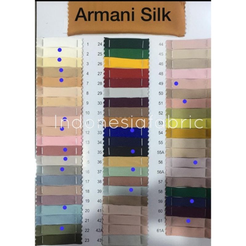 Kain Gamis Kain Satin Armani Silk Armany Silk polos
