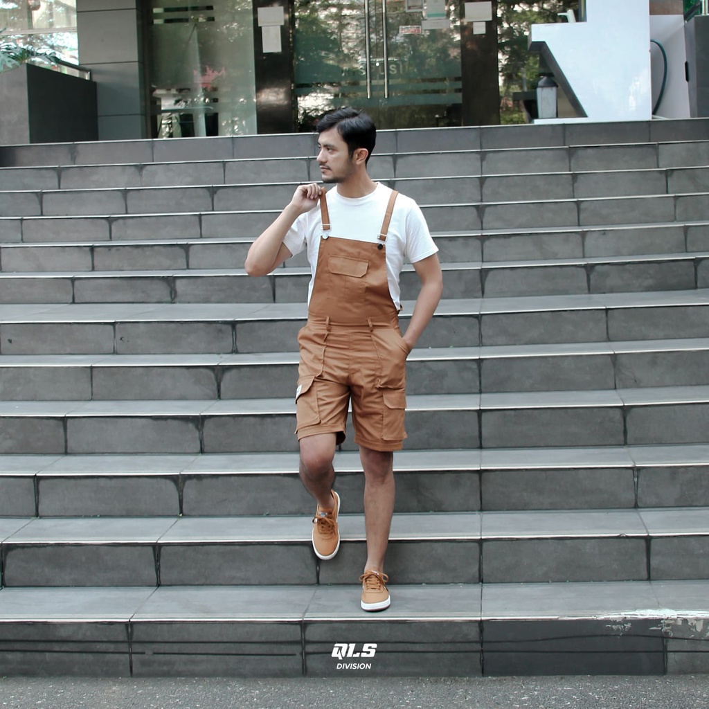 Celana cargo overall pendek pria