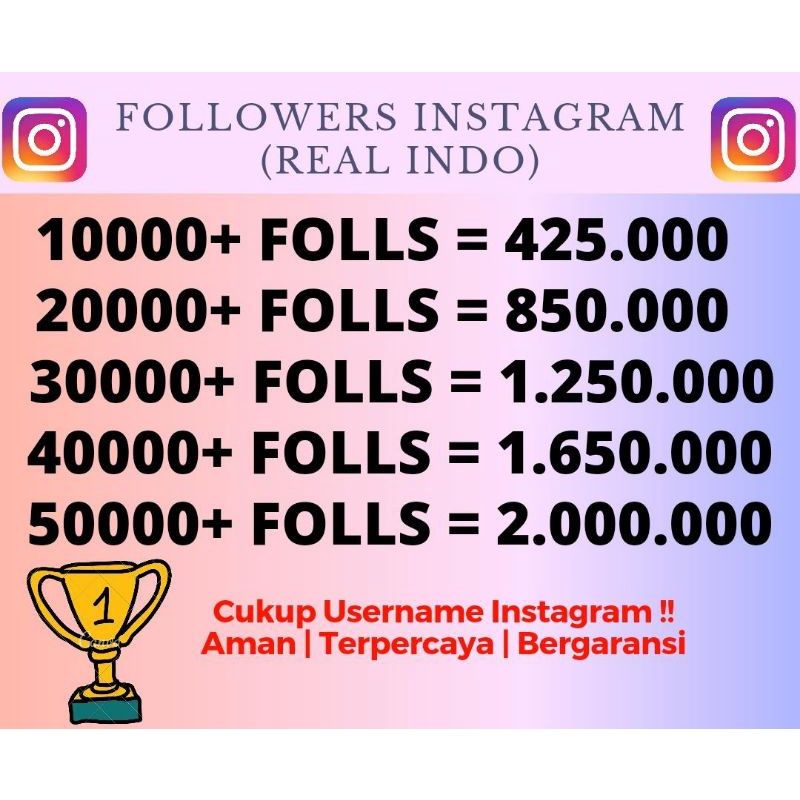 [PROMO] REAL INDONESIA INSTAGRAM FOLLOWERS TERMURAH