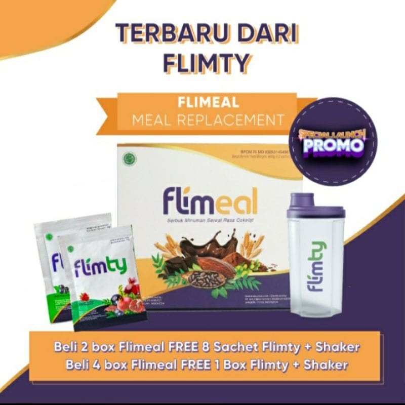 FLIMEAL / FLIMBURN / FLIMBAR RASA COKLAT MEAL REPLACEMENT BPOM HALAL FLIM MEAL BY FLIMTY FIBER 1 BOX ISI 12 SACHET FLIM BAR BURN MEAL