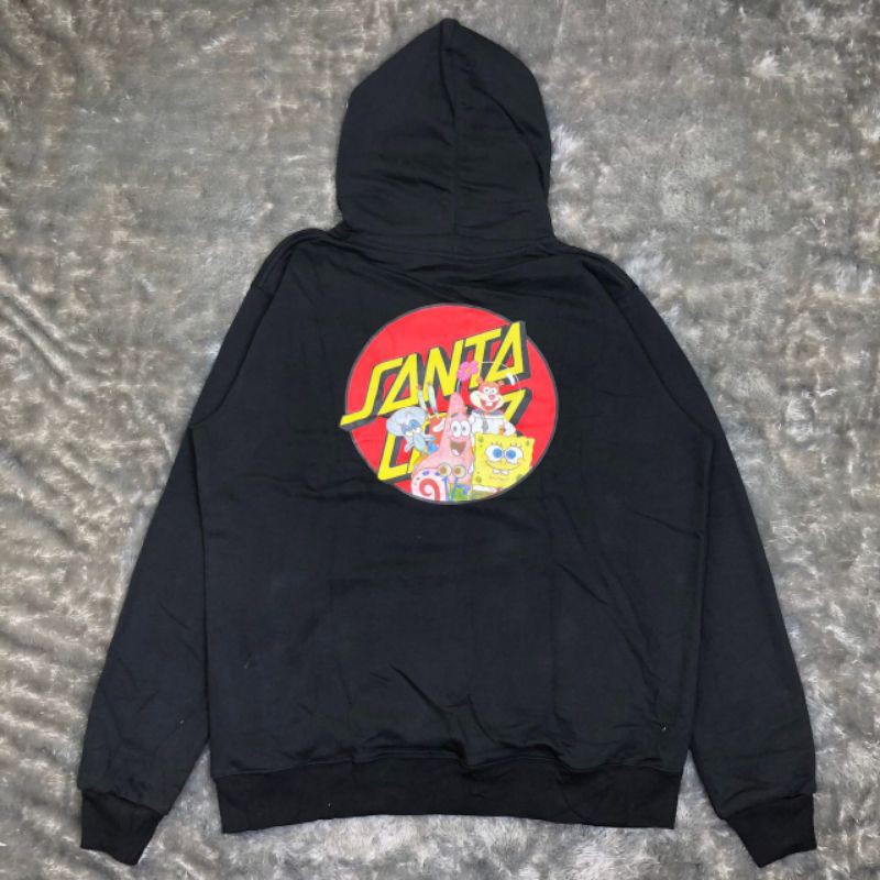 HOODIE SWEATER JAKET SANTA CRUZ SPONGEBOB BLACK LIKE ORI