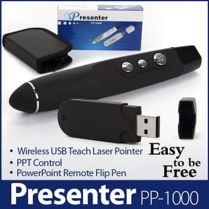 PRESENTER LASER POINTER WIRELESS PP1000 PP 1000 MULTIMEDIA MURAH MERAH