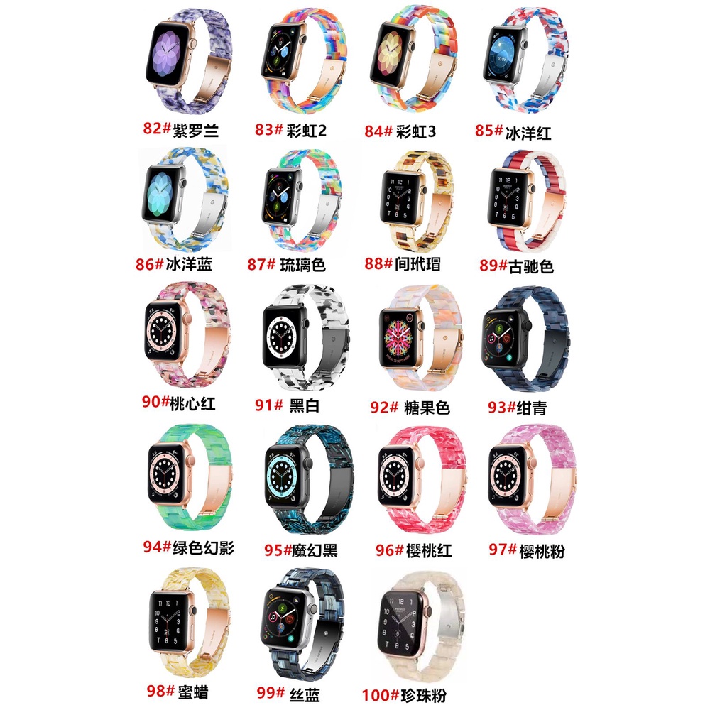 Strap Apple Watch Resin Marble Ceramic Premium 38mm 40mm/41mm 42mm/44mm/45mm/49mm