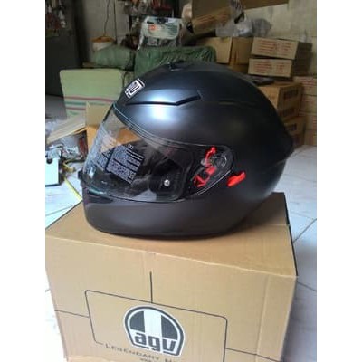 Helm AGV K3 SV Solid Black Dopp Hitam Doff Visor Fullface K3SV Dop