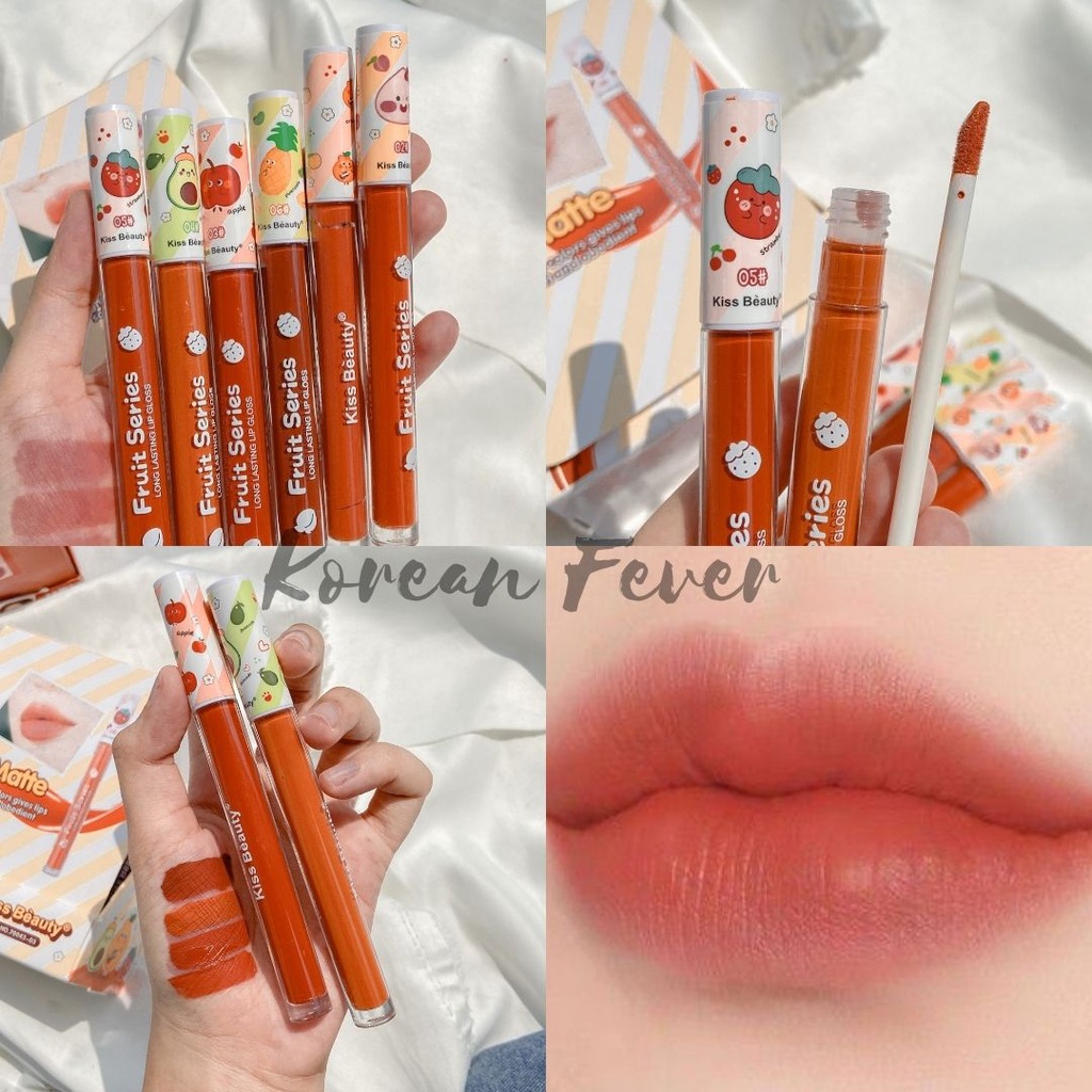 [ Per Pcs ] Kiss Beauty - TINY FRUIT LIPGLOSS / Peach Matte Lipgloss 70043