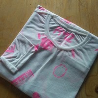 Kaos Raglan Stripe Lengan Panjang Motif polos warna merah kuning hijau biru pink putih hitam 42