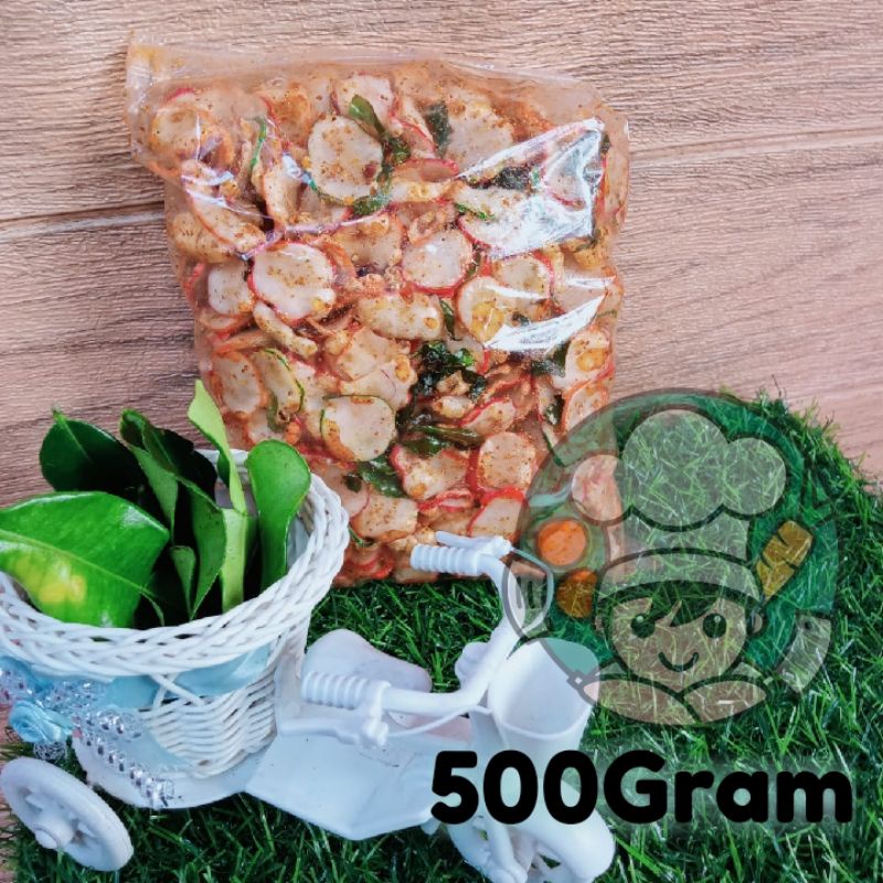

cemilan KERUPUK BAWANG WARNA DAUN JERUK 500gram