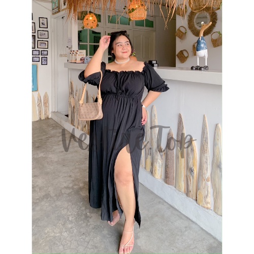 Bora | Baju Sabrina | Dress Sabrina Full Karet | Dress Wanita korea | Dress Pesta | Dress Jumbo | Dr