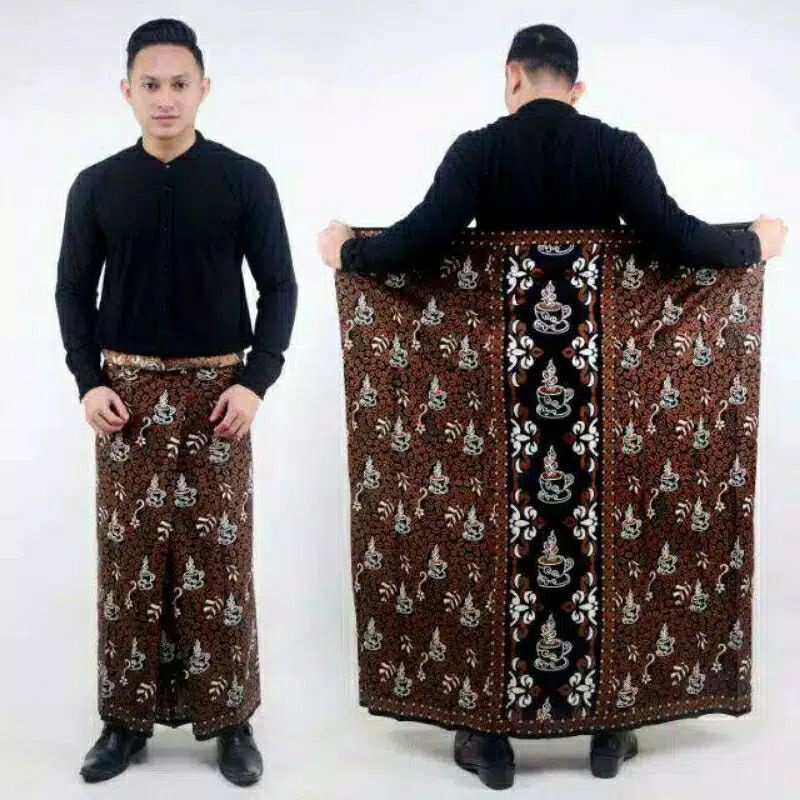 NEW BIJI KOPI SARUNG KANG SANTRI | SARUNG BATIK MOTIF | SARUNG PRIA DEWASA | AKSARA JAWA HANACARAKA 