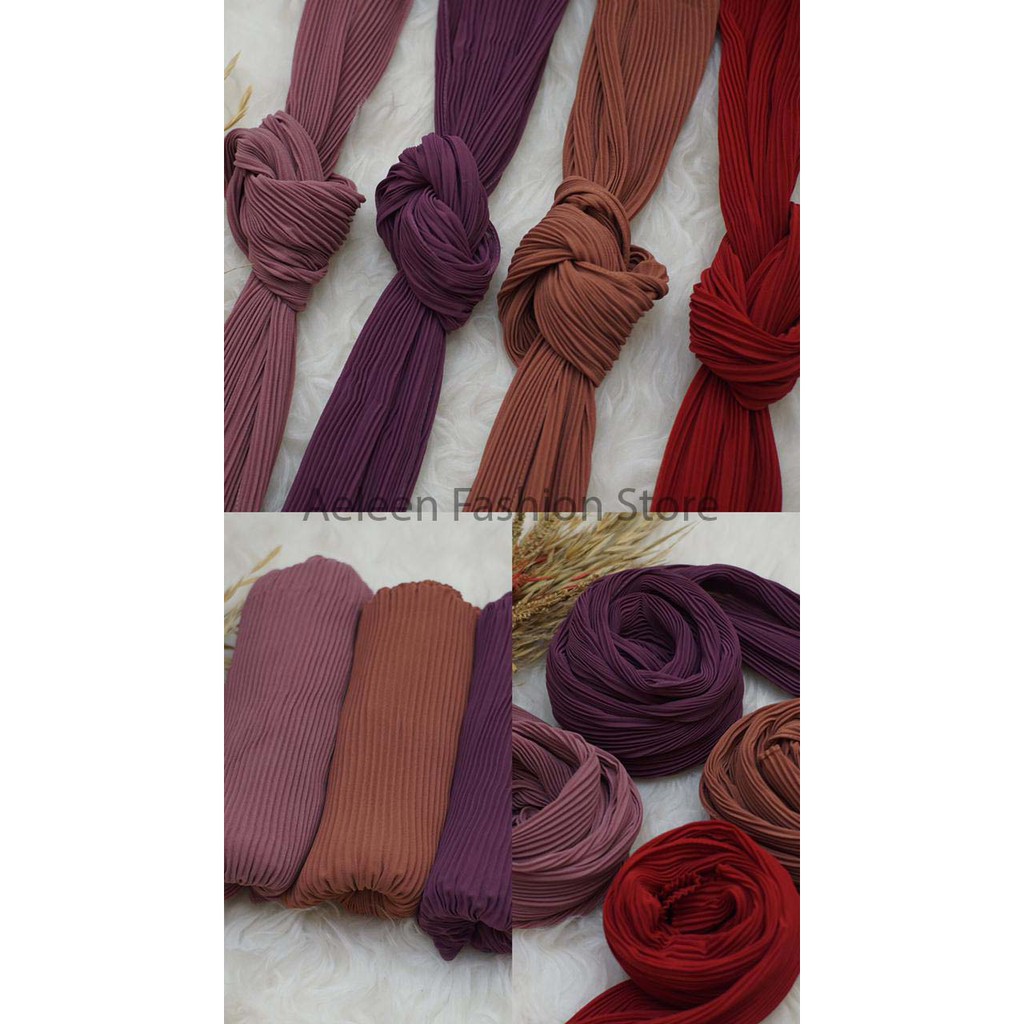 Premium Pashmina Plisket Ceruty Babydoll//Pashmina Full Plisket Pleated Shawl