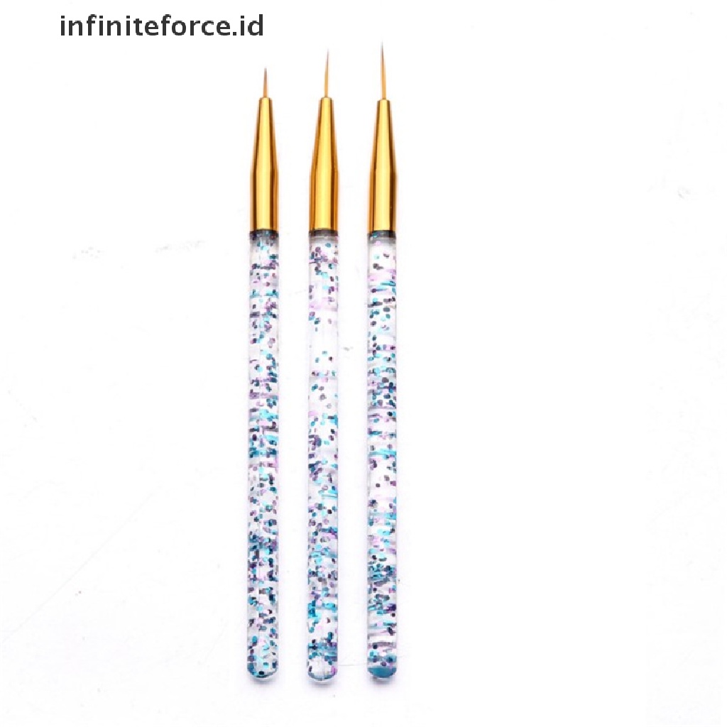 Infiniteforce.id 3pcs / Set Brush Nail Art Akrilik 3d Ultra Tipis