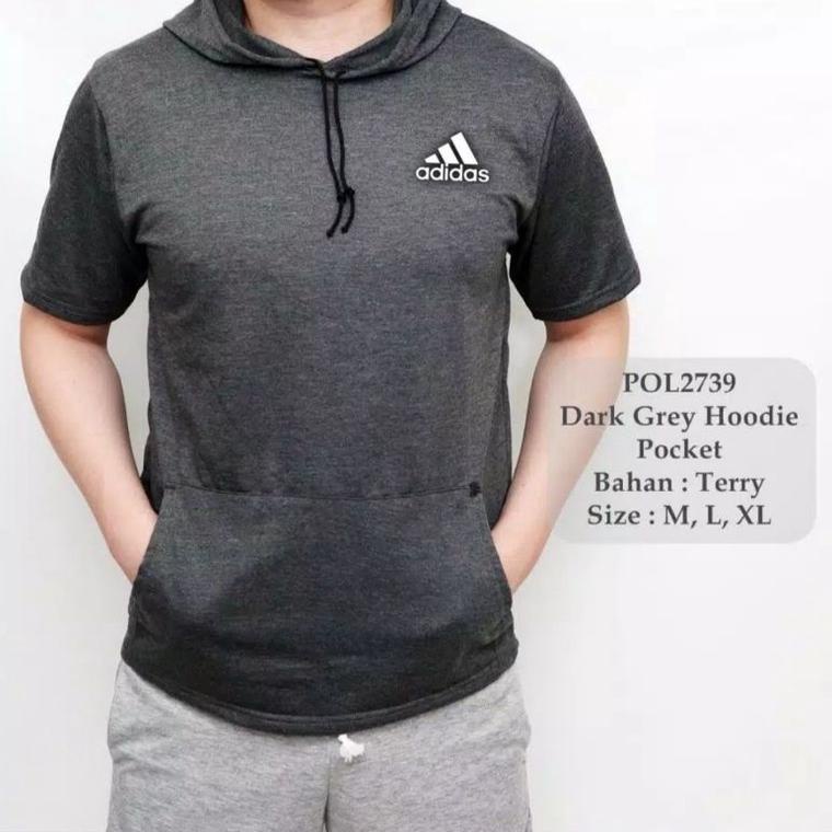 Kaos Kupluk Hoodie Polos Katun / Kaos Polos Hoodie Pria Wanita Lengan Pendek & Lengan Panjang / Kaos