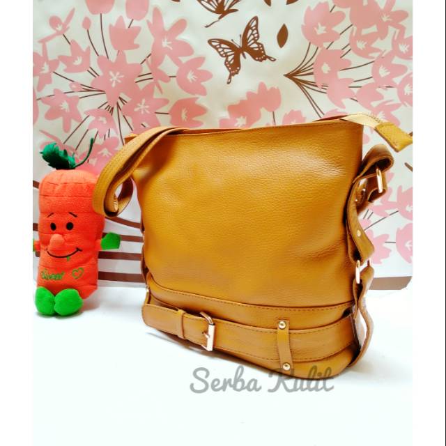 Tas Kulit Tas Selempang Wanita Tas Kulit Garut Slingbag Size L Besar