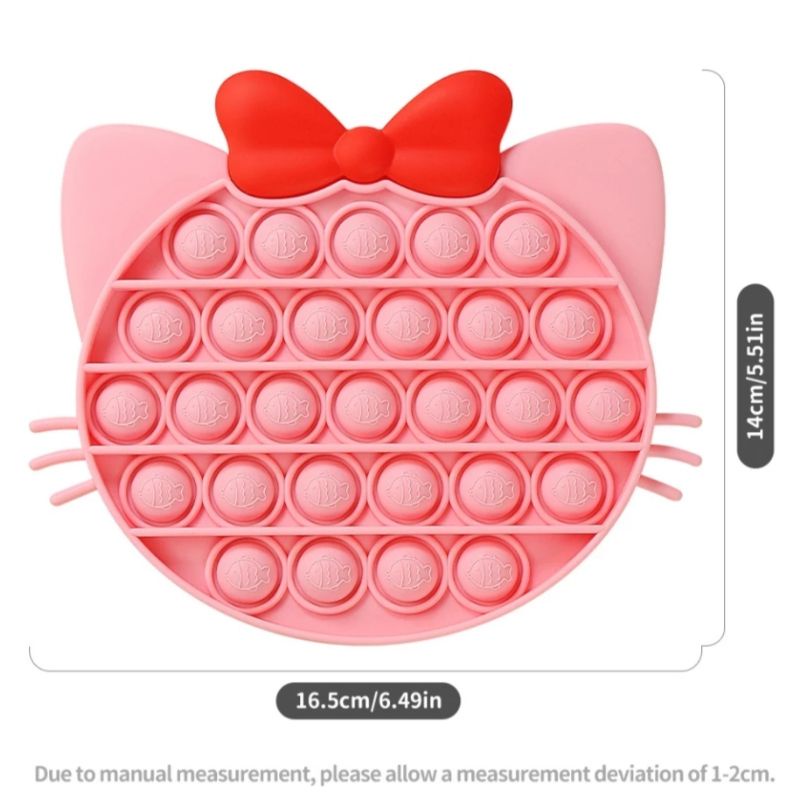 BIANCA - Mainan Anak Pop It Fidget RAINBOW Bubble Push Pop its Fidget Toys-KITTY PINK